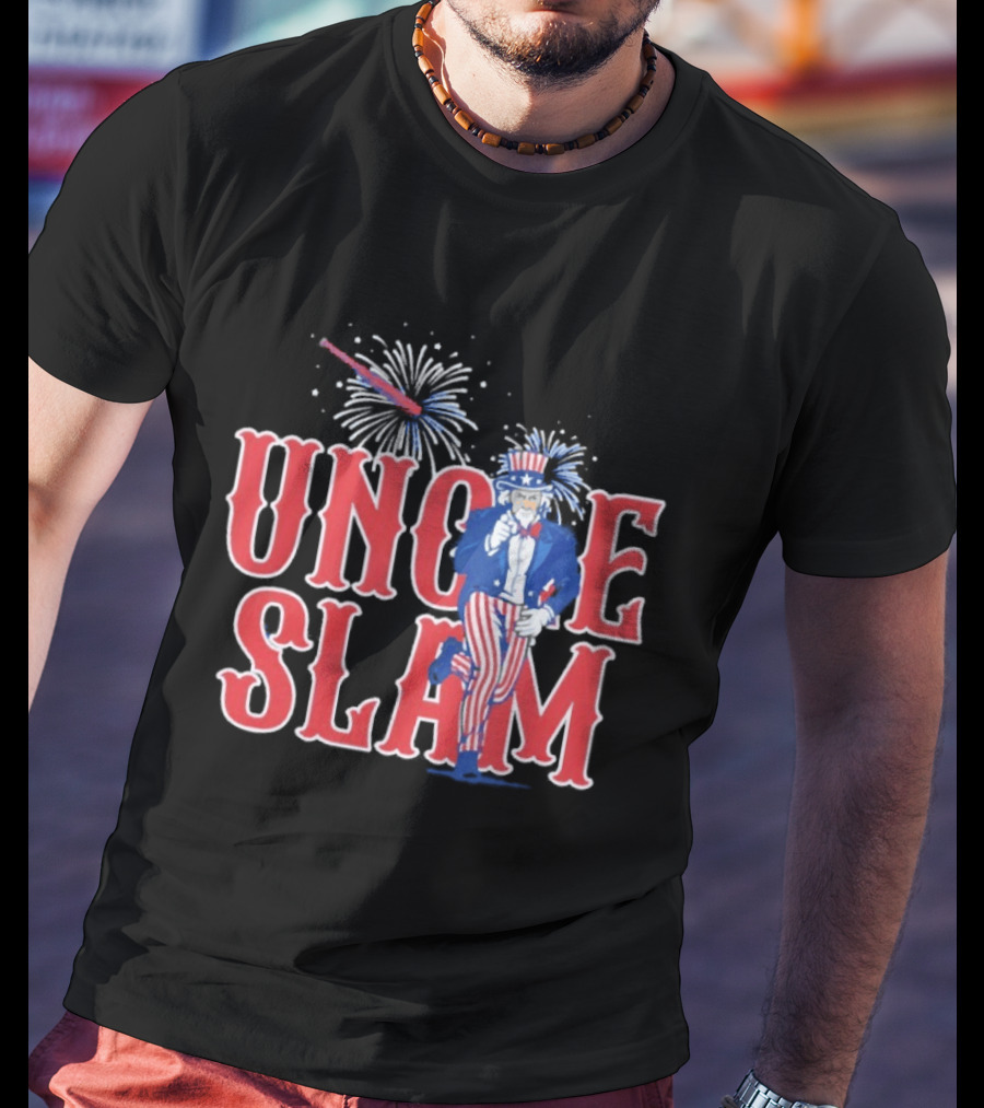 Uncle Slam Aaron Judge Team USA 2026 World Baseball Classic Uncle Sam Fireworks T-Shirt