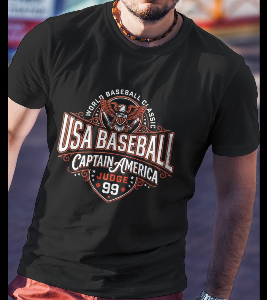 USA Baseball Captain America Judge 99 Independence Wings T-Shirt