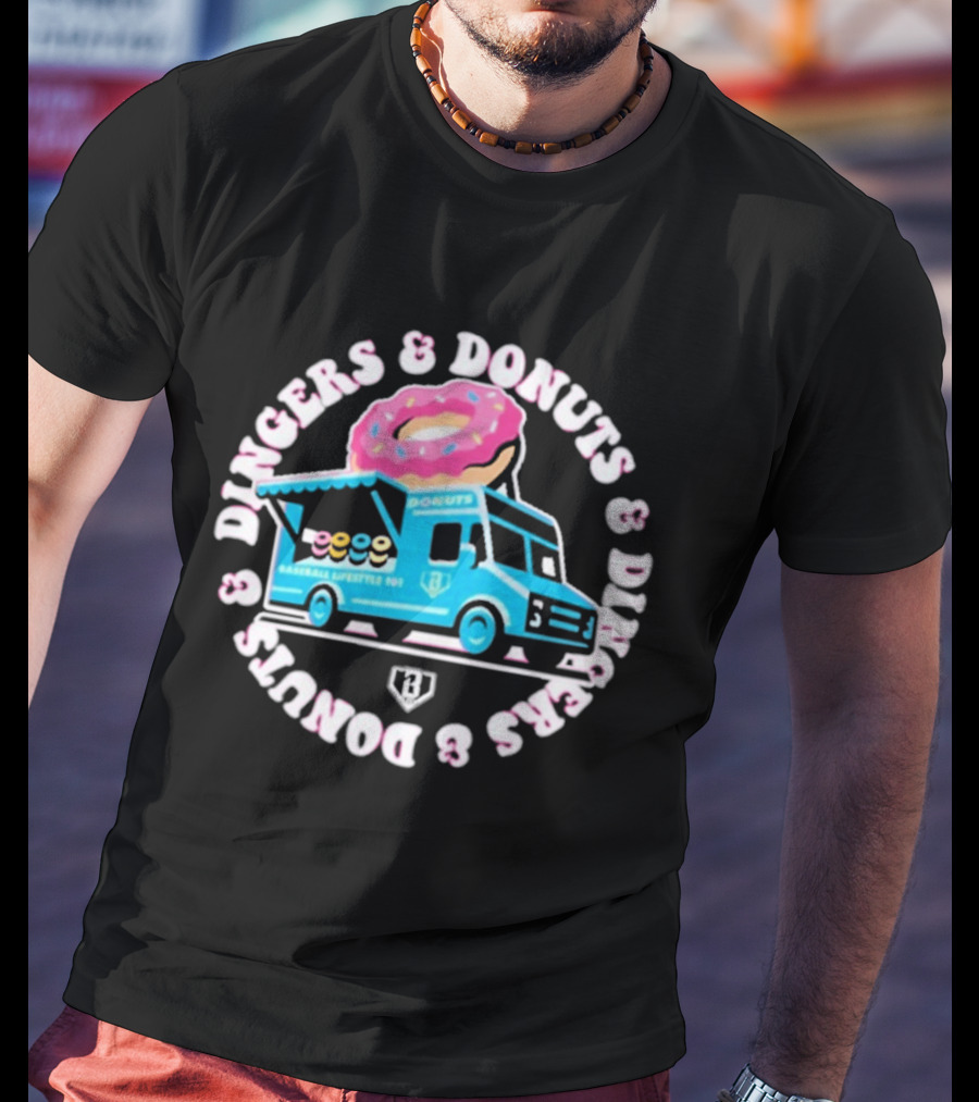 Baseball Lifestyle 101 Dingers And Donuts Youth Donut Truck T-Shirt
