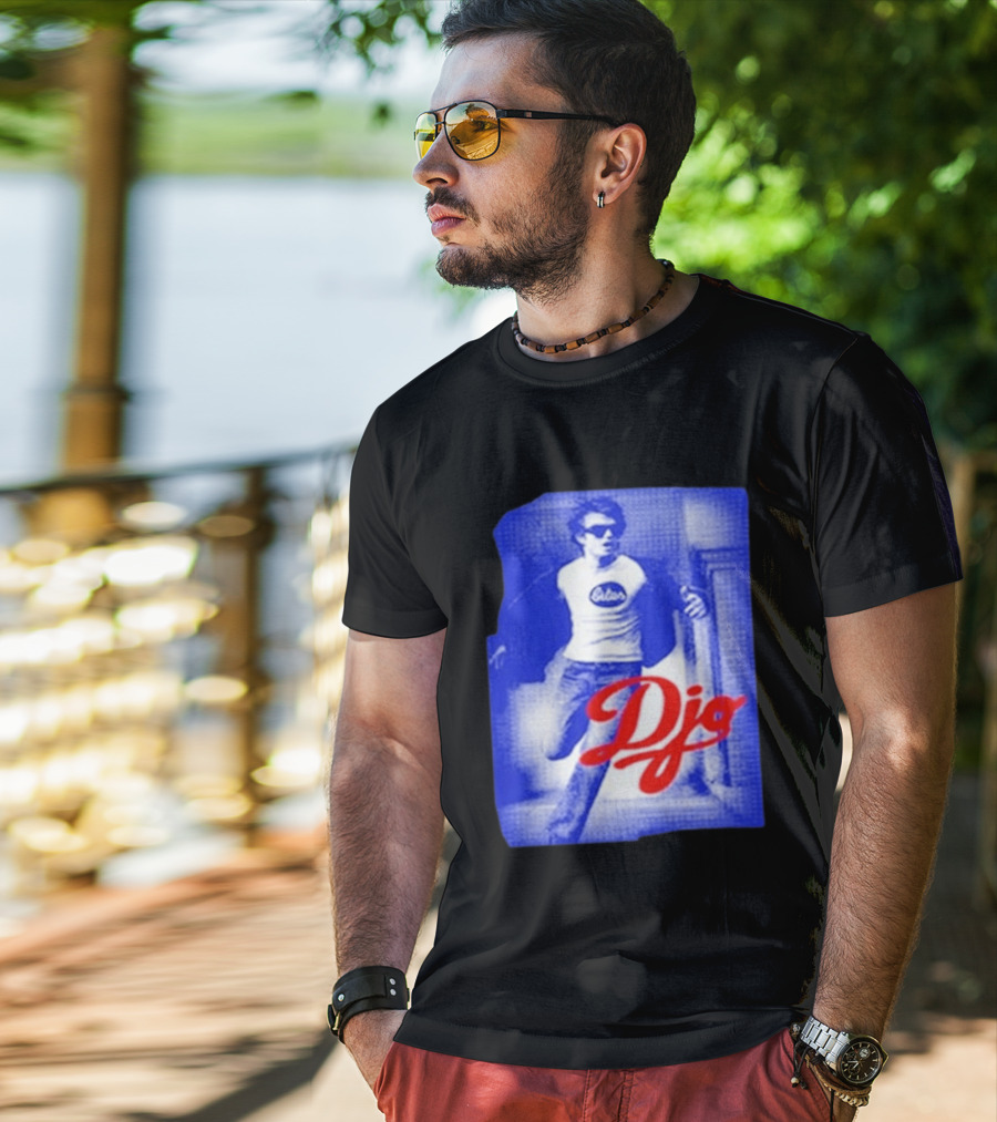DJO Oficial Tienda Lollapalooza Estilo Vintage Azul Rojo T-Shirt