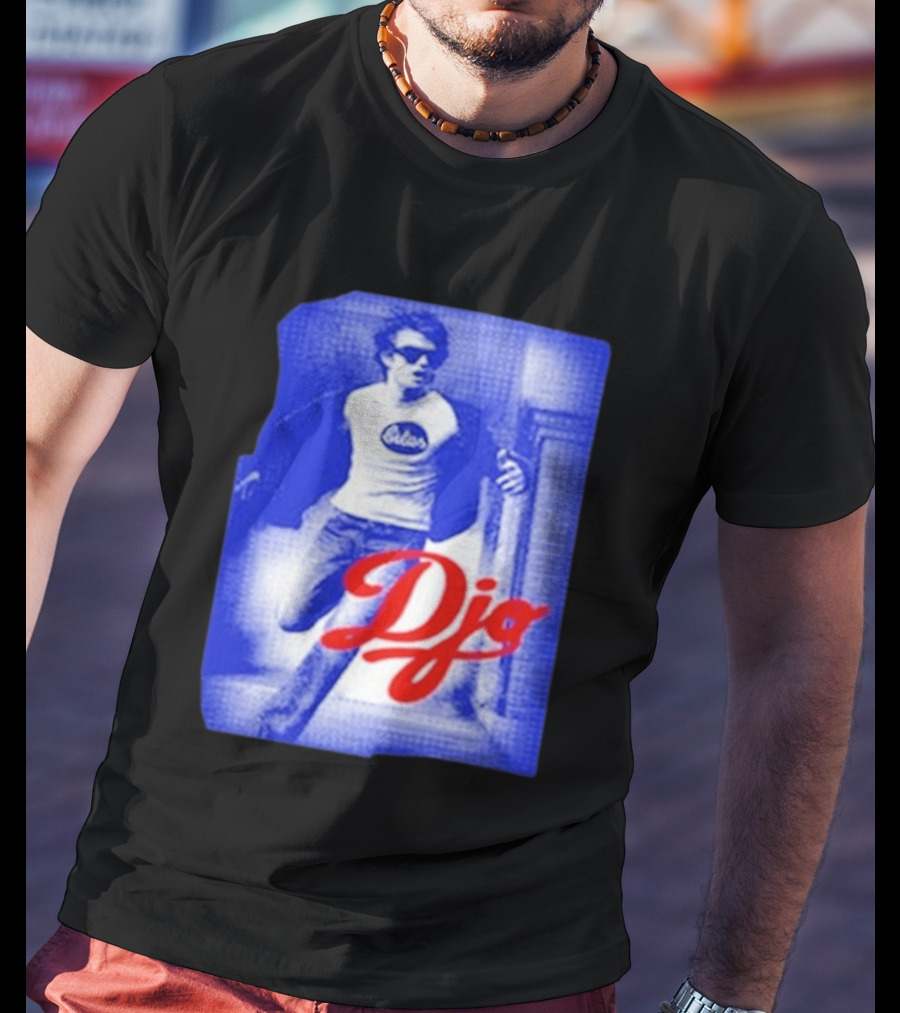 DJO Oficial Tienda Lollapalooza Estilo Vintage Azul Rojo T-Shirt