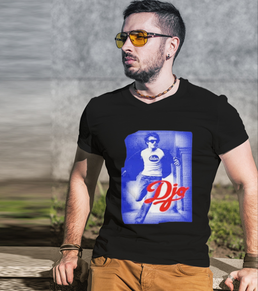 DJO Oficial Tienda Lollapalooza Estilo Vintage Azul Rojo T-Shirt