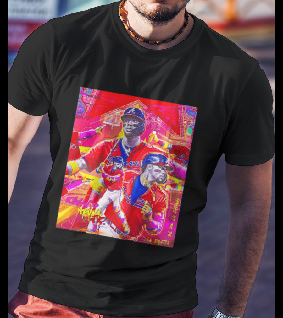 Ronald Acuña Jr Braves Atlanta Red Jersey Baseball Star Collage T-Shirt