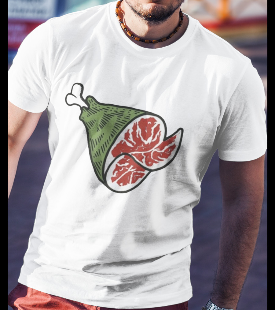 Ham Bone Cartoon Illustration Vintage Retro Clip T-Shirt