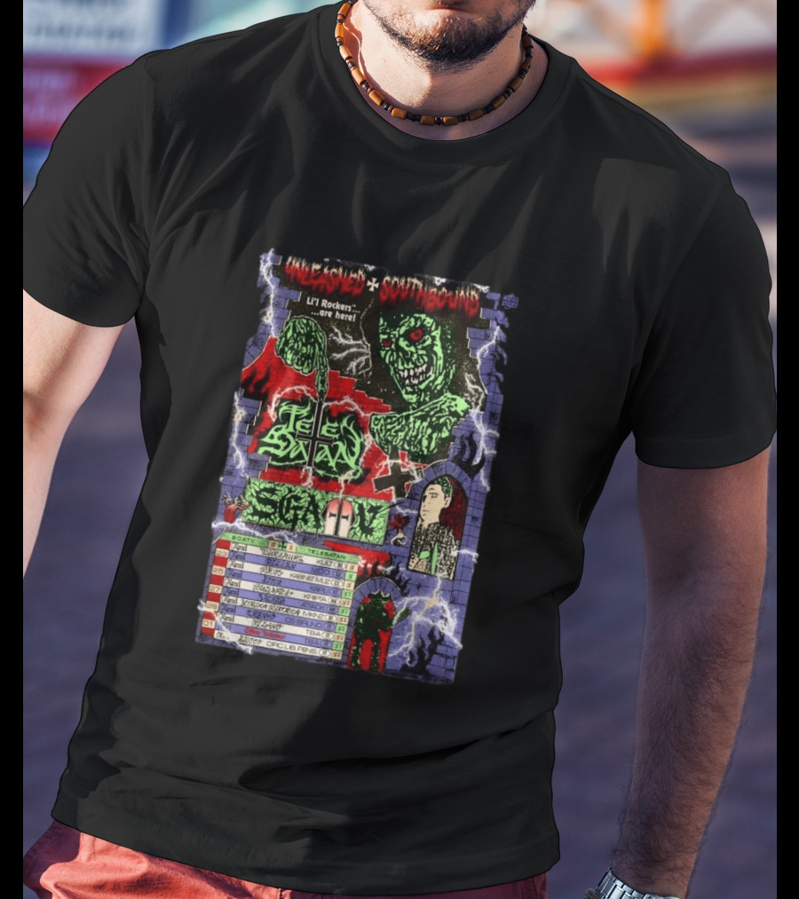Unleashed Southbound Telesatan Tour 2026 Lil' Rockers Scary Dates T-Shirt