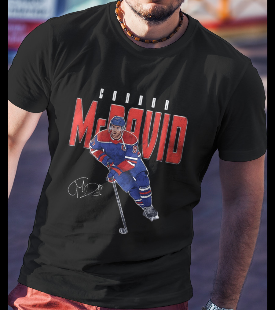Connor McDavid Number 97 Edmonton Oilers NHL Hockey Player T-Shirt