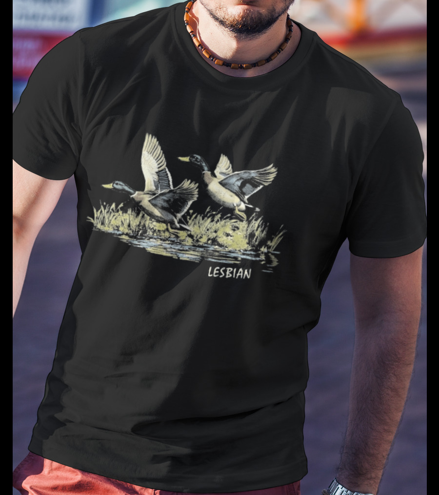 Ducks In Flight Lesbian Wildlife Scene T-Shirt