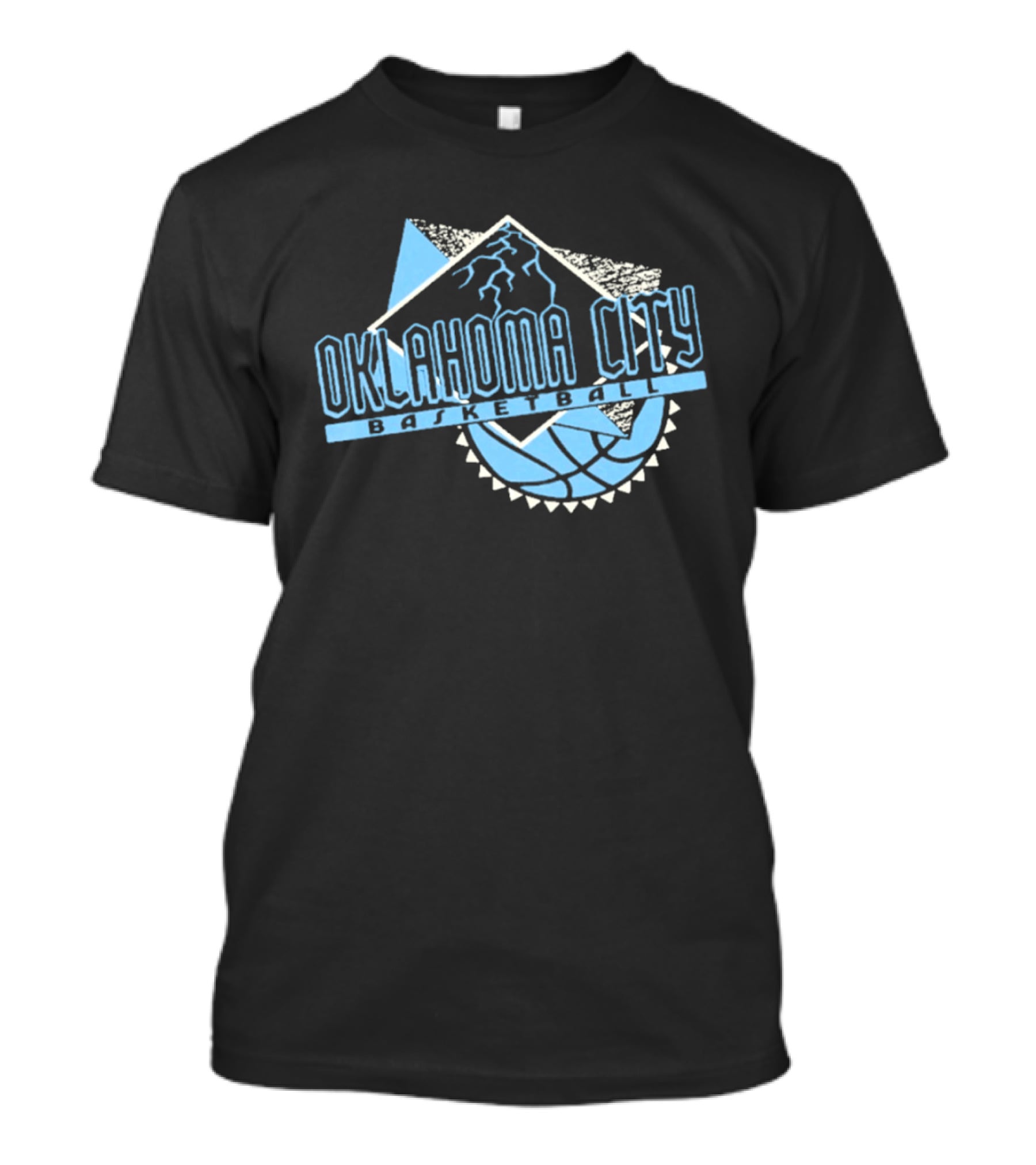 Oklahoma City Basketball Mountain And Basketball Hoop T-Shirt
