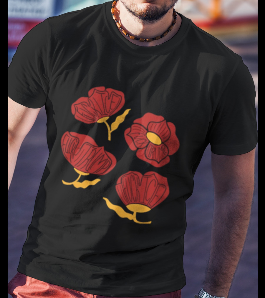 Red Poppy Floral Fuck Trump T-Shirt