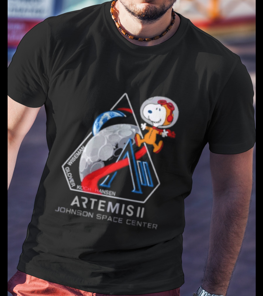 Artemis II Snoopy Johnson Space Center NASA Moon Mission T-Shirt
