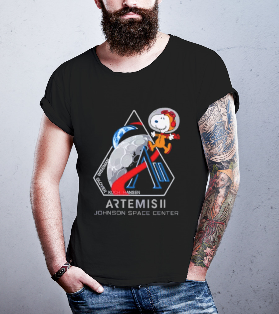 Artemis II Snoopy Johnson Space Center NASA Moon Mission T-Shirt