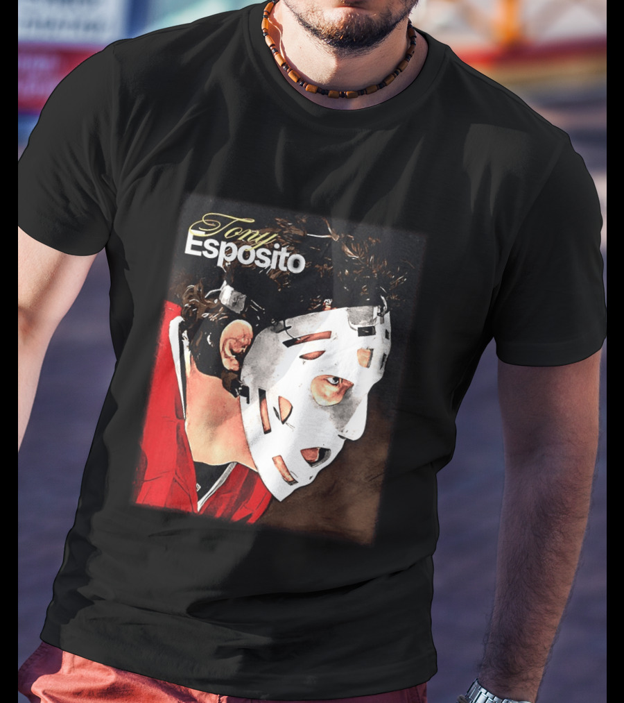 Tony Esposito Chicago Blackhawks NHL Mask Retro Hockey T-Shirt