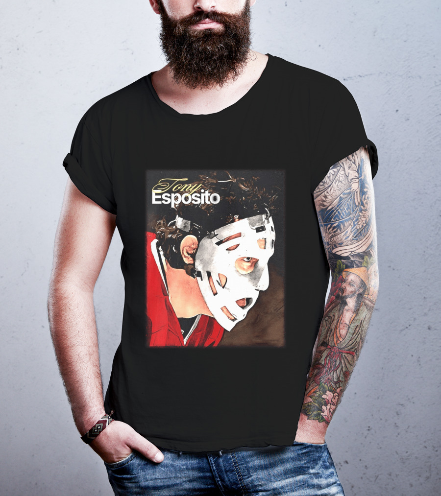 Tony Esposito Chicago Blackhawks NHL Mask Retro Hockey T-Shirt