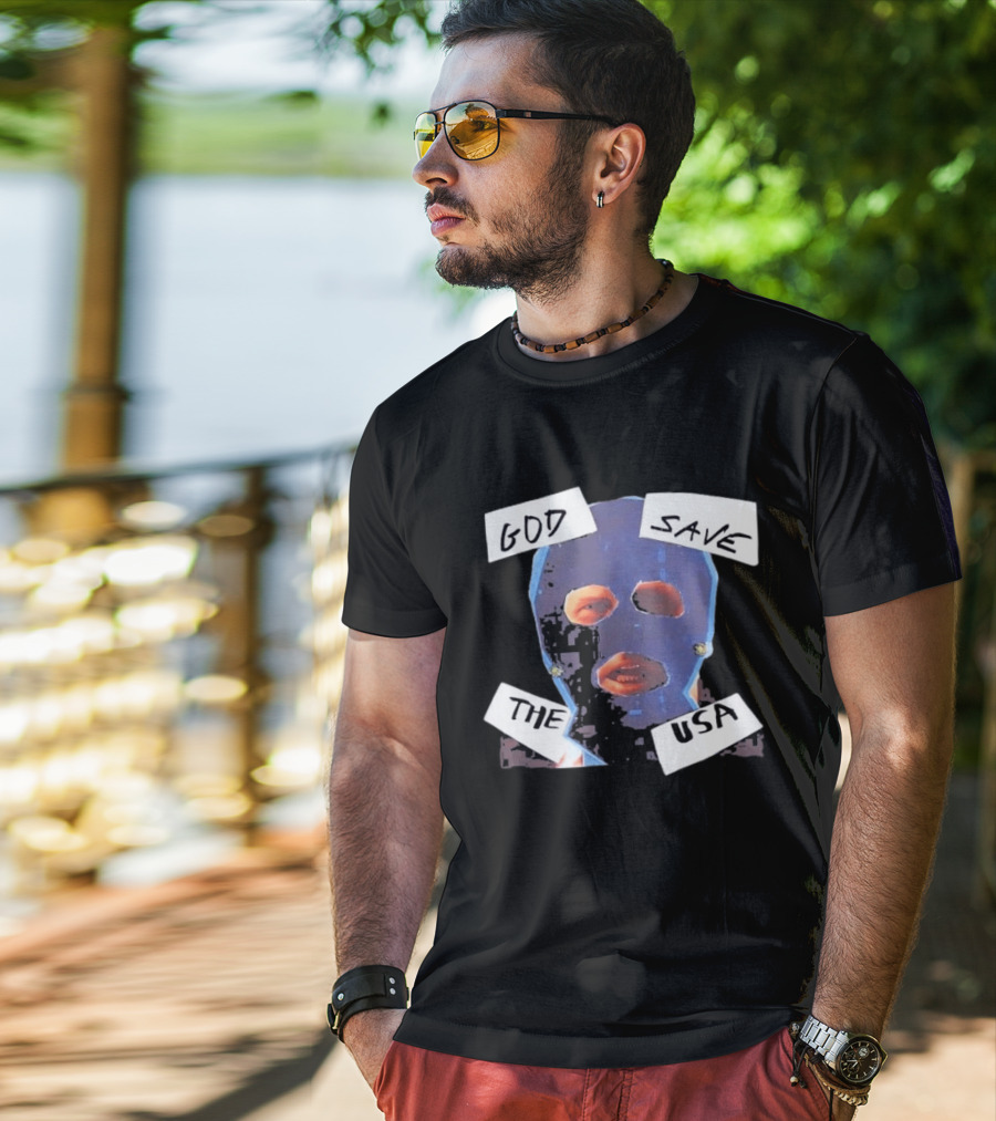 Trump God Save The USA Mask T-Shirt