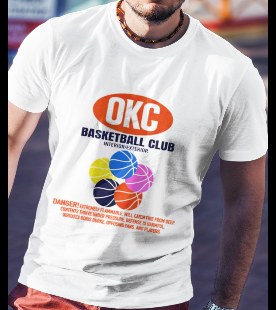 OKC Basketball Club Five Color Interior Exterior Balls T-Shirt