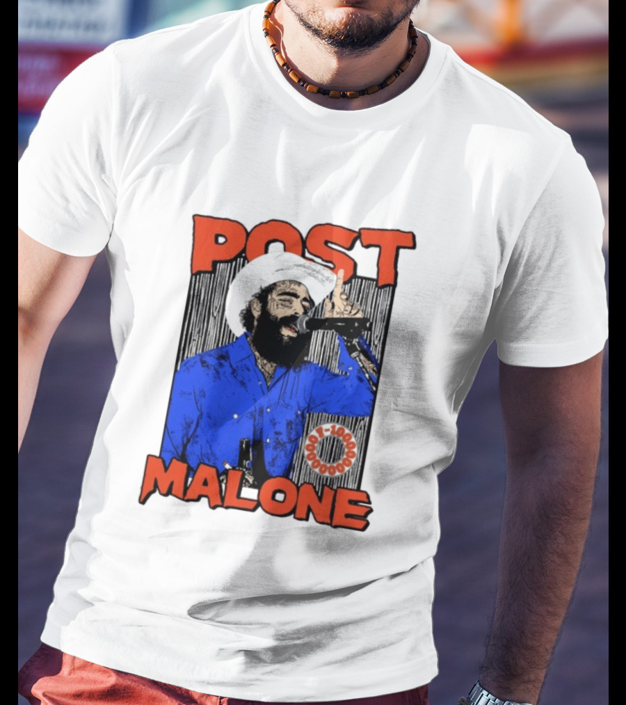 Post Malone Western Cowboy Singer Music Performance T-Shirt