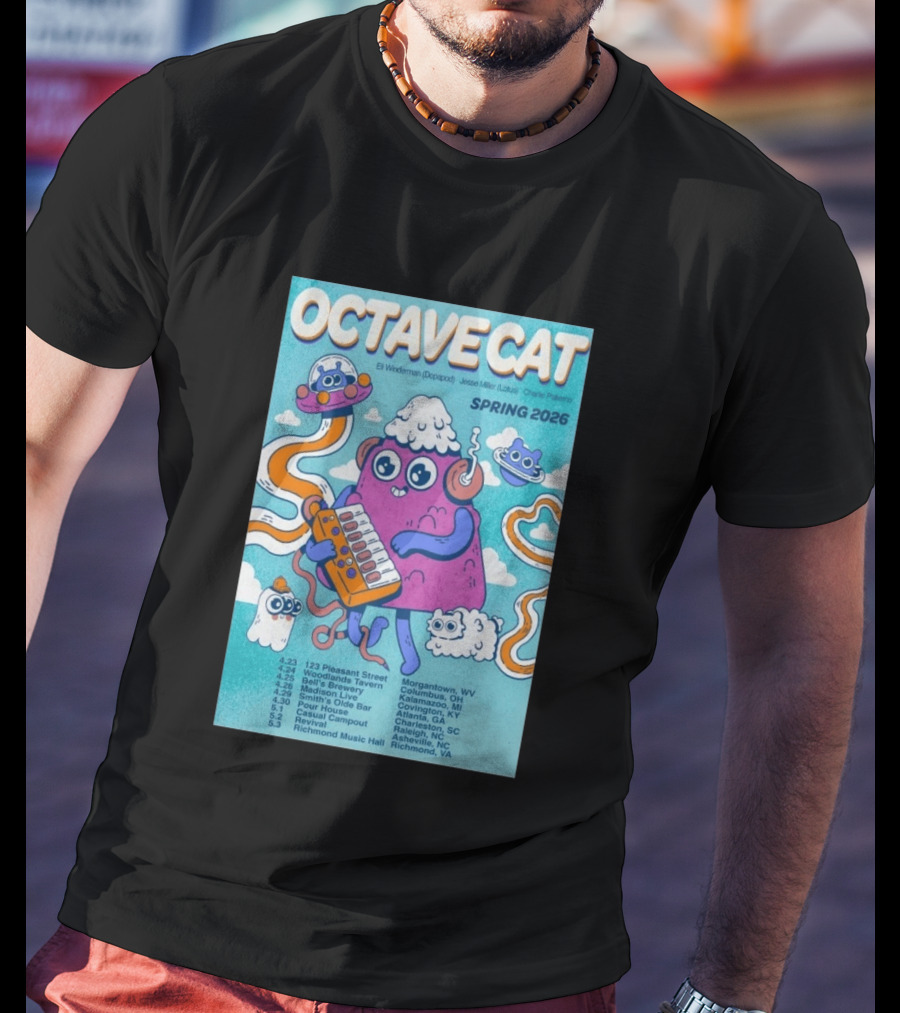Octave Cat Tour 2026 Eli Winderman Jesse Miller Charlie Patierno T-Shirt