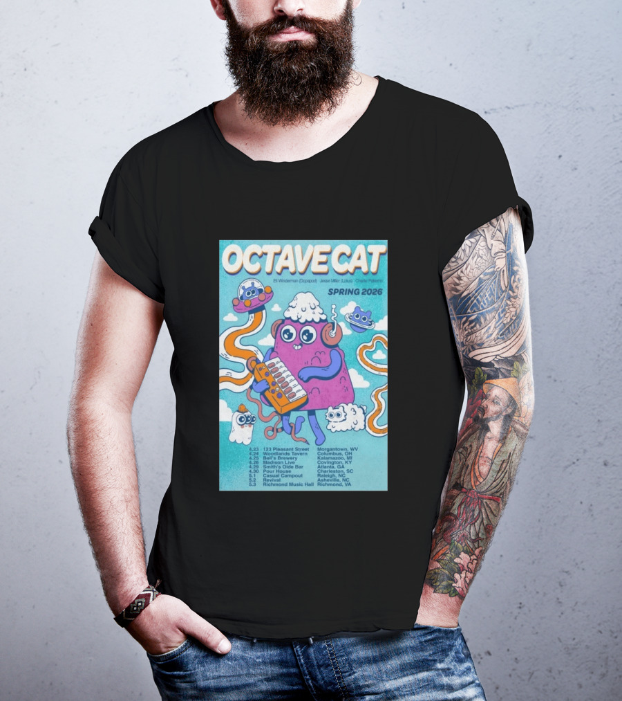 Octave Cat Tour 2026 Eli Winderman Jesse Miller Charlie Patierno T-Shirt