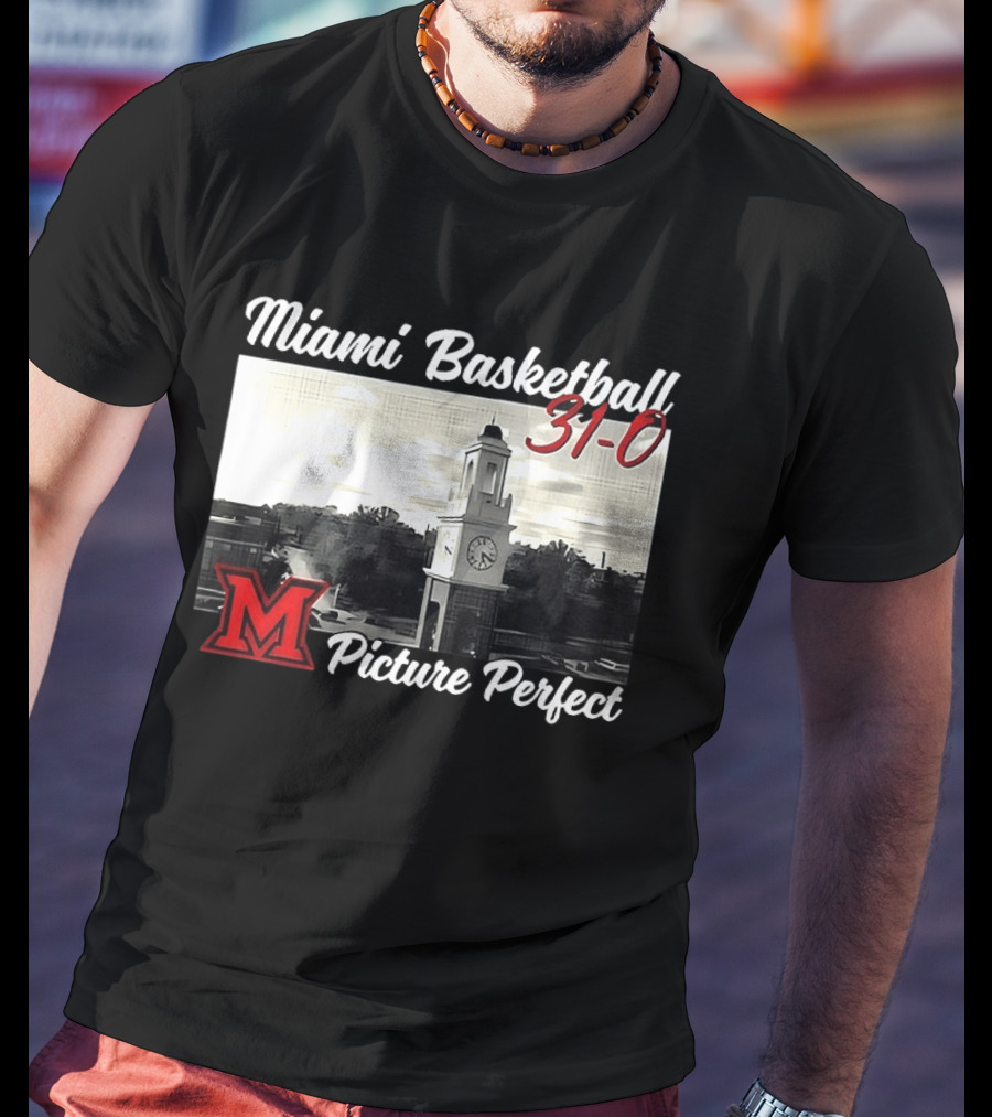 Miami Basketball 31 0 Picture Perfect M Tower T-Shirt