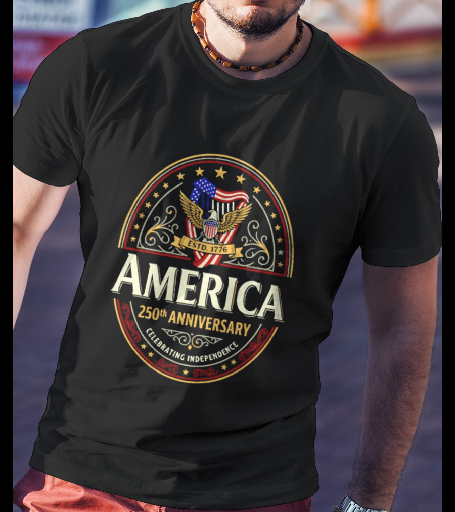 America 250th Anniversary Celebrating Independence Eagle T-Shirt