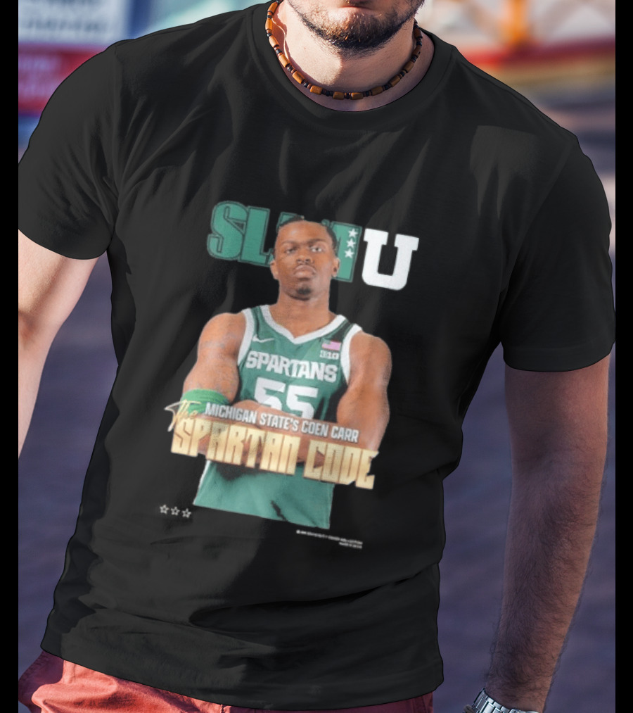 SLAMU Michigan State Spartans Coen Carr The Spartan Code T-Shirt