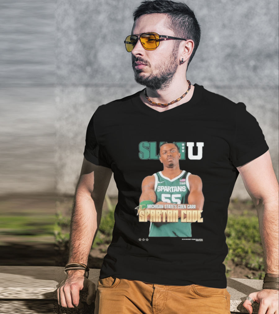 SLAMU Michigan State Spartans Coen Carr The Spartan Code T-Shirt