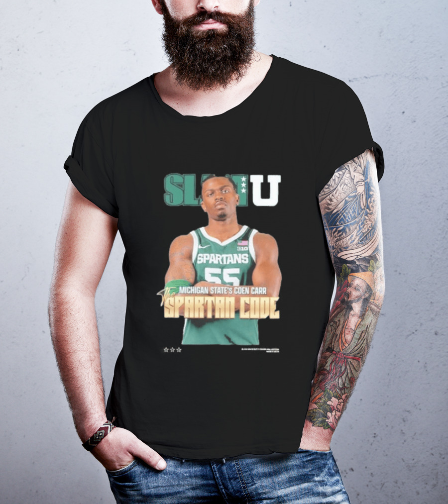 SLAMU Michigan State Spartans Coen Carr The Spartan Code T-Shirt