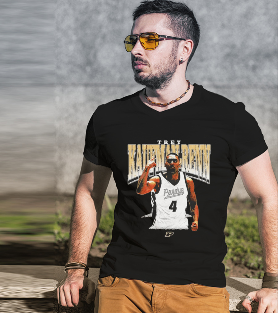 Trey Kaufman Renn Purdue Boilermakers Basketball Number 4 T-Shirt