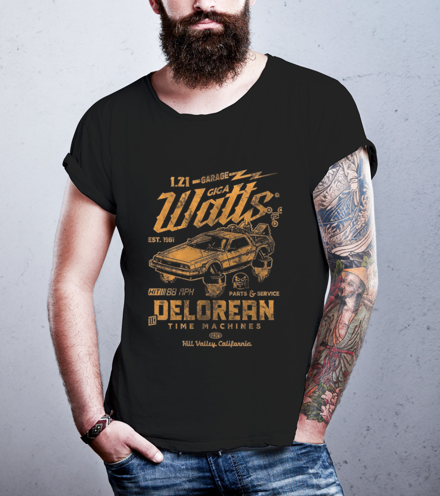 1.21 Giga Watts Delorean Time Machine Established 1985 T-Shirt