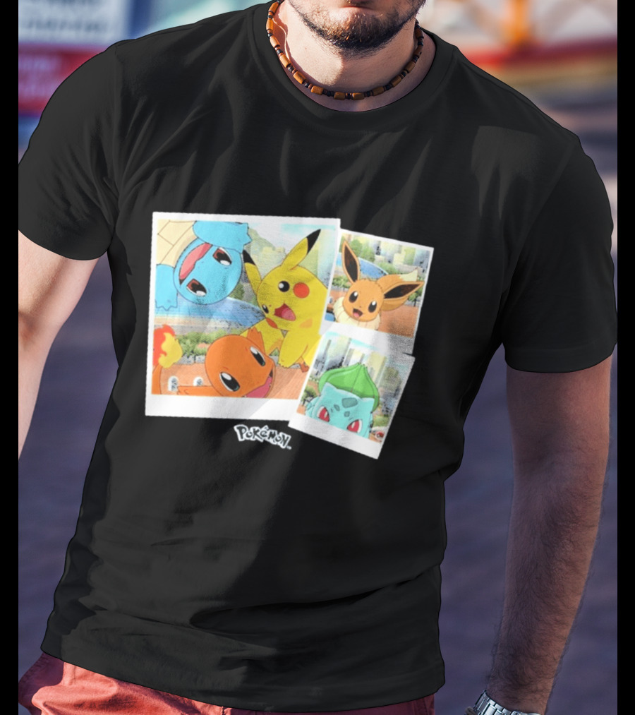 Pokemon Squirtle Pikachu Charmander Waterfront Adventure T-Shirt