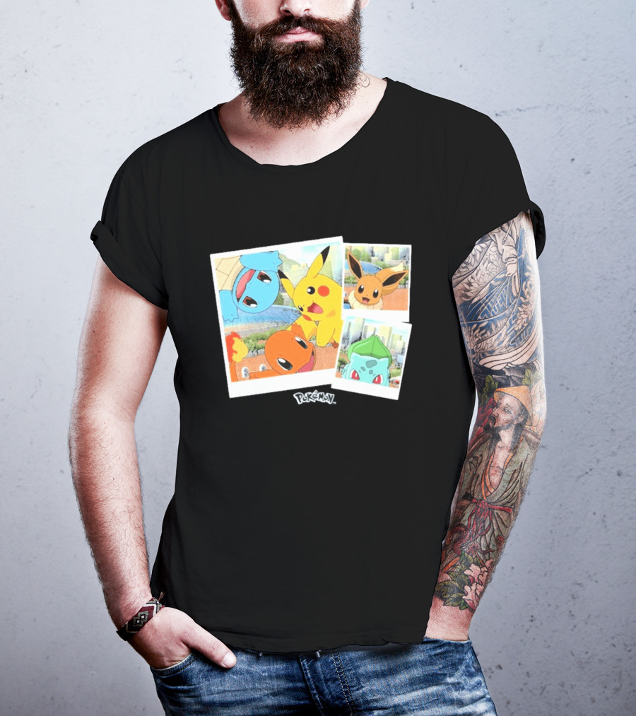 Pokemon Squirtle Pikachu Charmander Waterfront Adventure T-Shirt