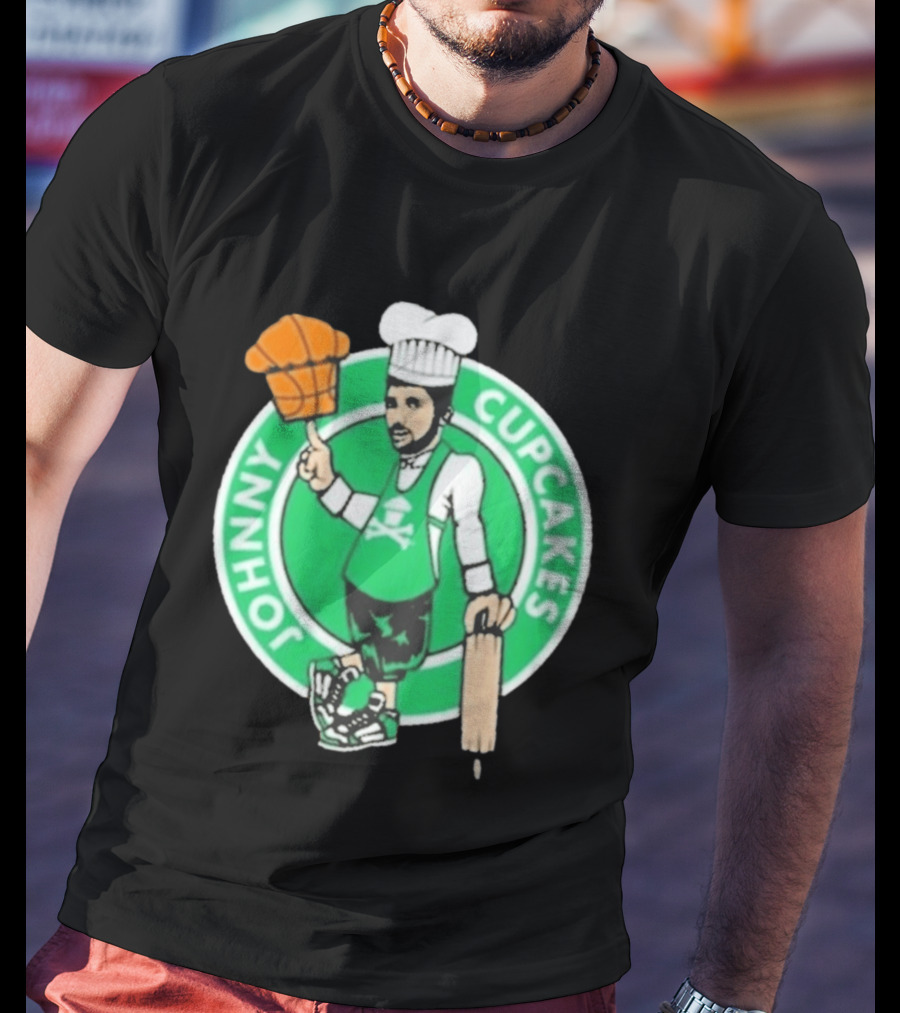 Johnny Cupcakes Chef Basketball Player With Rolling Pin And Basketball Cupcake T-Shirt