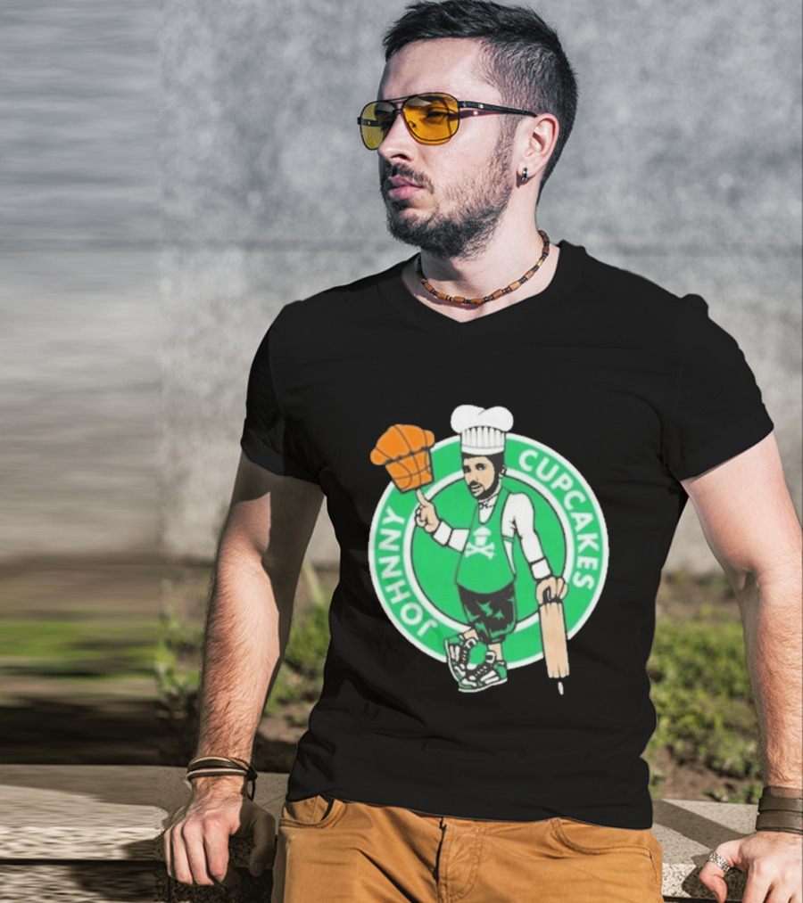 Johnny Cupcakes Chef Basketball Player With Rolling Pin And Basketball Cupcake T-Shirt