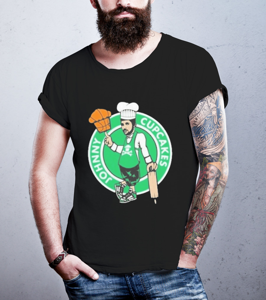 Johnny Cupcakes Chef Basketball Player With Rolling Pin And Basketball Cupcake T-Shirt