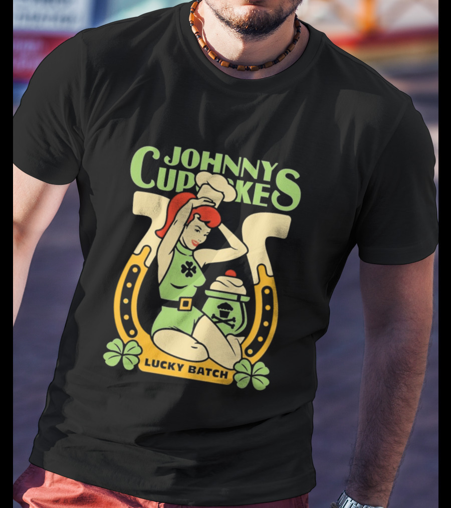 Johnny Cupcakes Lucky Batch Pin Up Girl Horseshoe T-Shirt