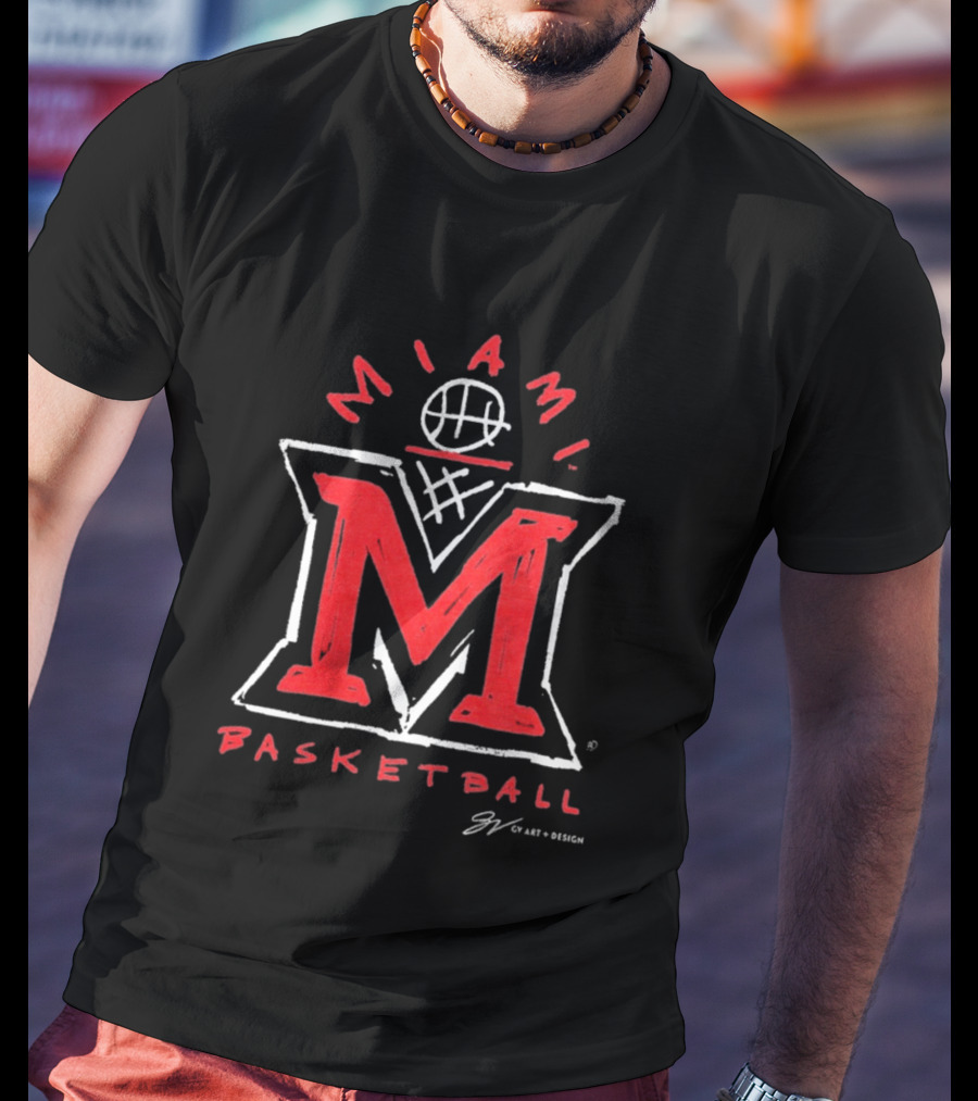Miami M Basketball Net T-Shirt