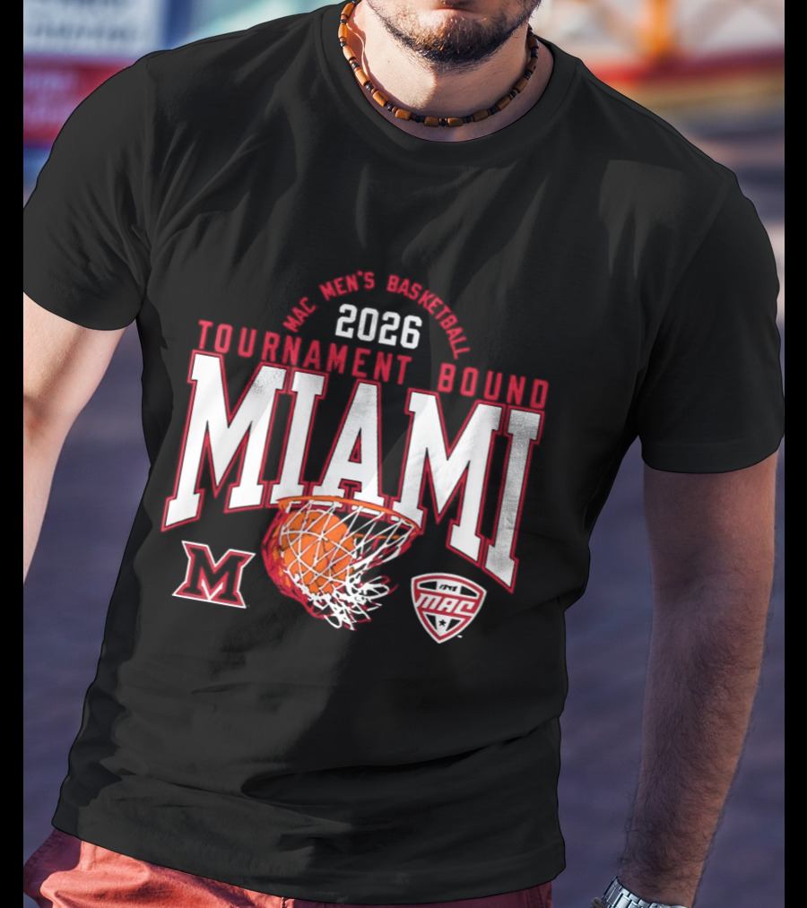 Miami RedHawks Men's Basketball 2026 Tournament Bound MAC Champions T-Shirt