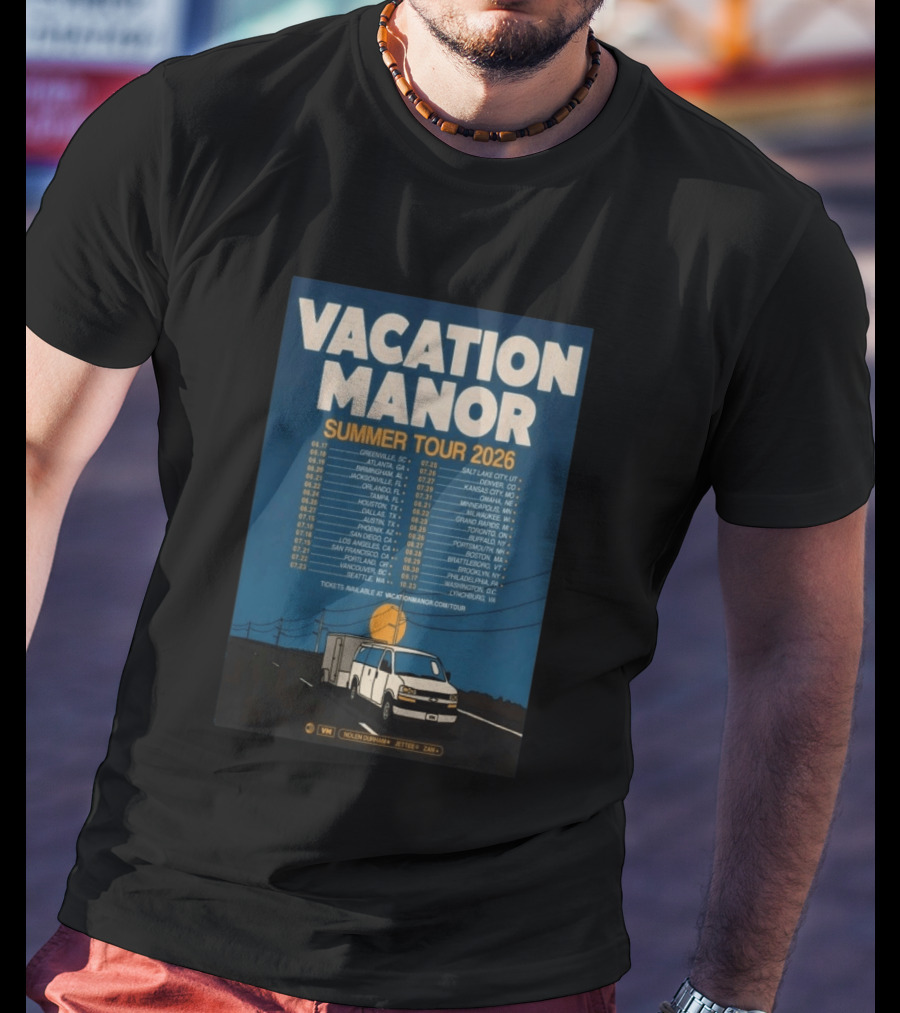 Vacation Manor Summer Tour 2026 Concert Dates And Locations T-Shirt