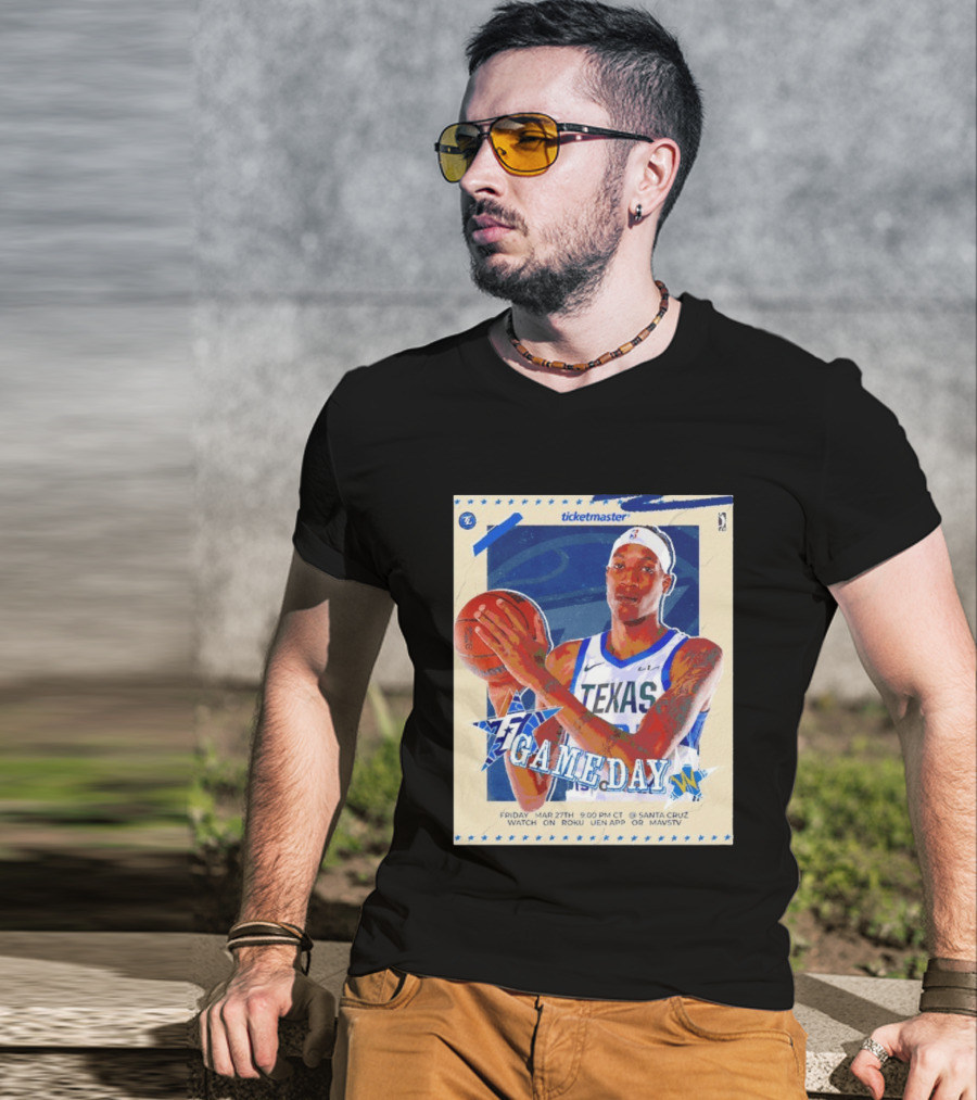 Jamarion Sharp Texas Legends Game Day March 27 Santa Cruz NBA Roku UEN APP MAVSTV T-Shirt