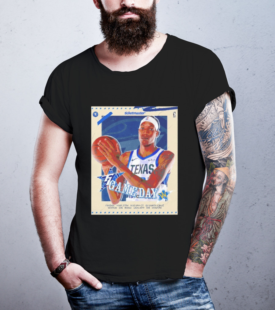 Jamarion Sharp Texas Legends Game Day March 27 Santa Cruz NBA Roku UEN APP MAVSTV T-Shirt