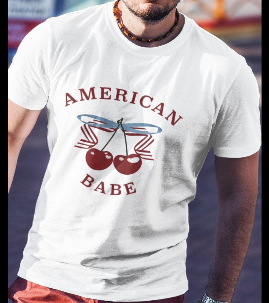 Elise Kibler Cherry Bow American Babe T-Shirt