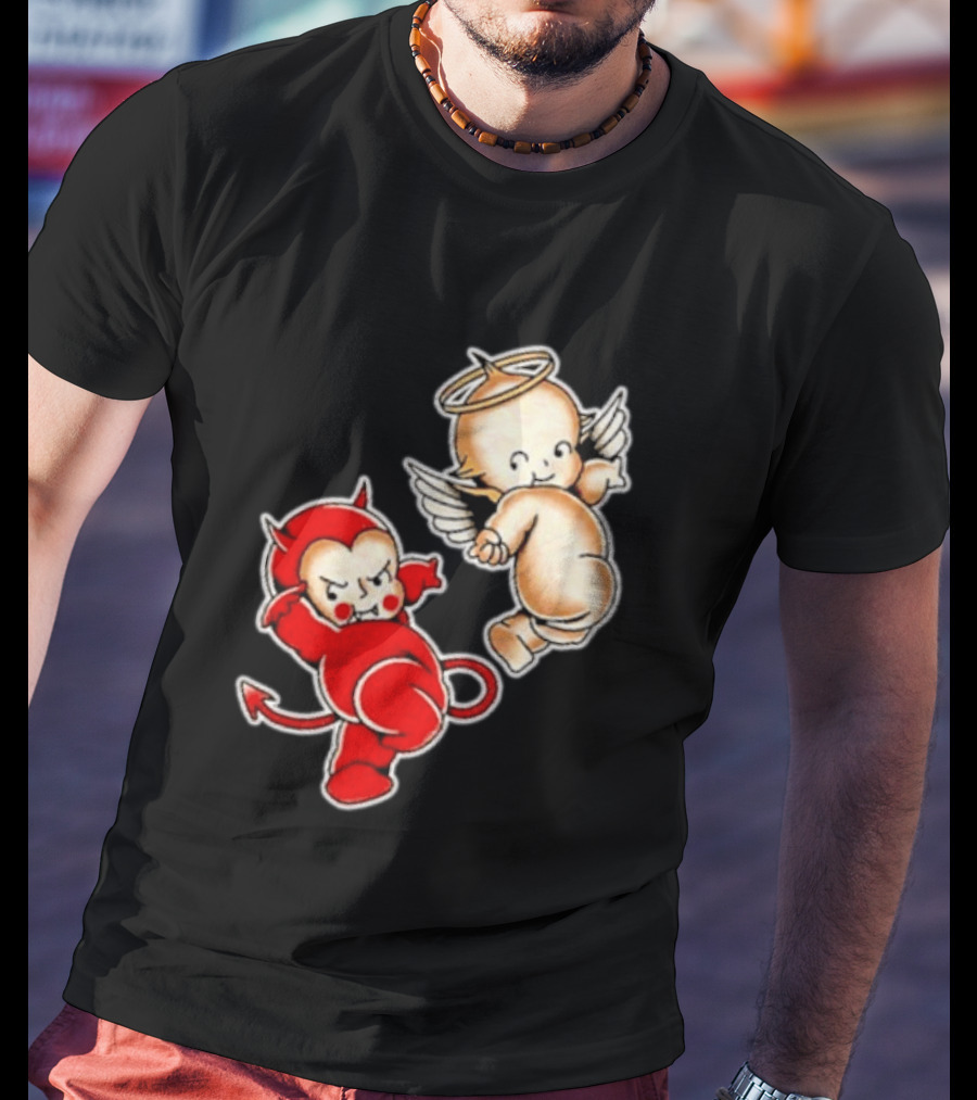Kewpie Baby Devil Angel Cherubs Vintage Style Cute Cartoon Characters T-Shirt