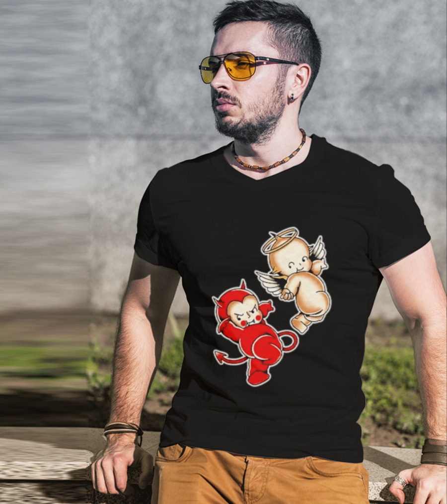Kewpie Baby Devil Angel Cherubs Vintage Style Cute Cartoon Characters T-Shirt
