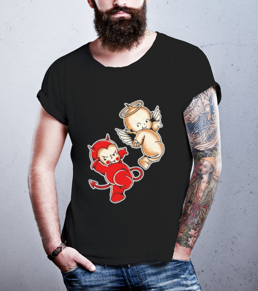 Kewpie Baby Devil Angel Cherubs Vintage Style Cute Cartoon Characters T-Shirt