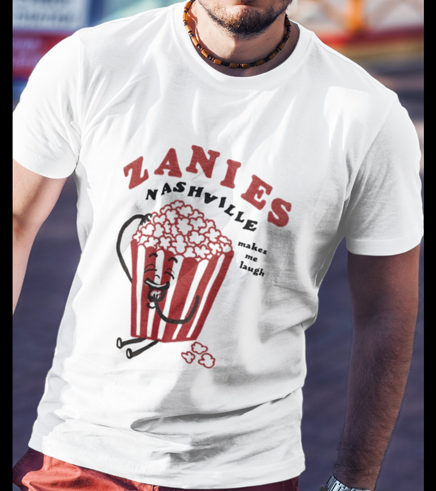 Zanies Nashville Makes Me Laugh Popcorn Cartoon T-Shirt