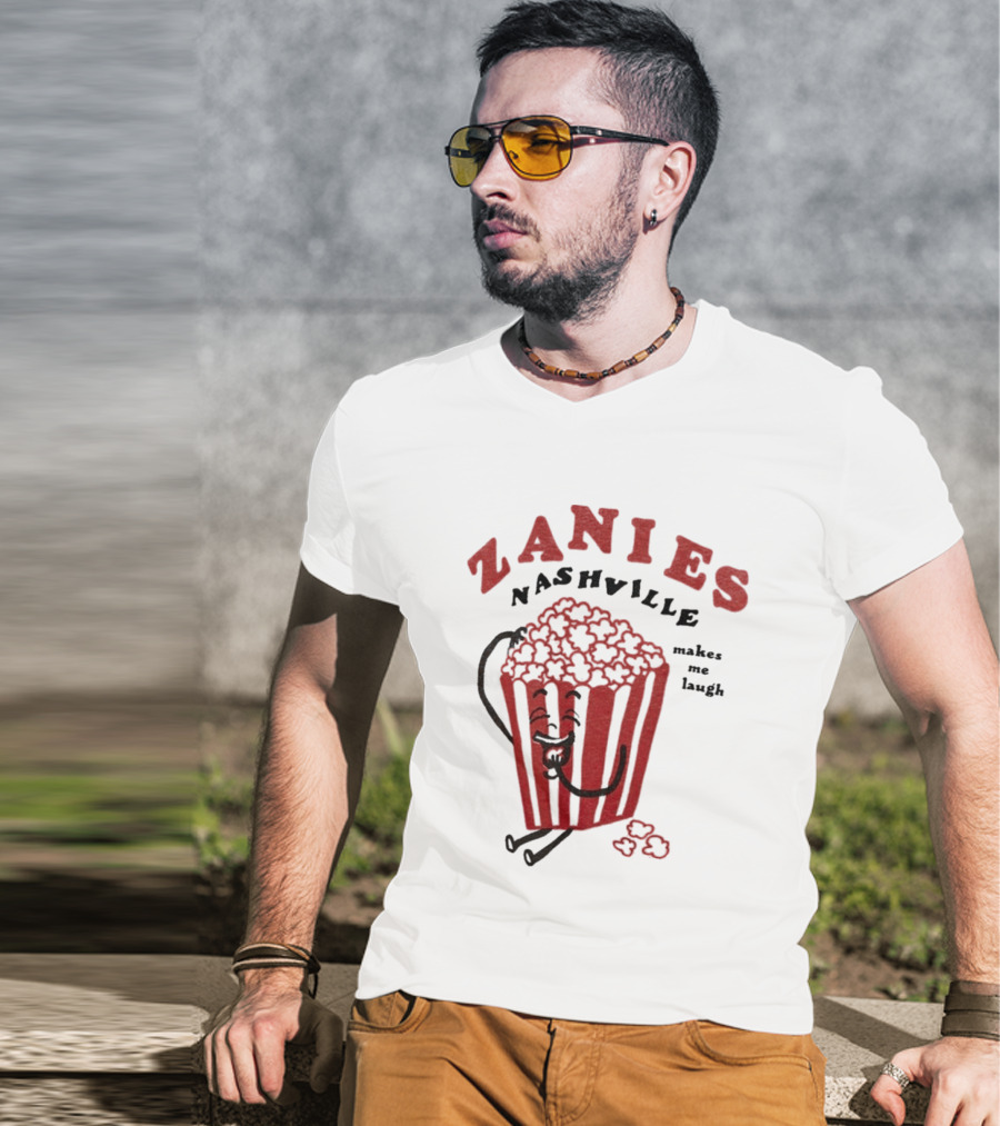 Zanies Nashville Makes Me Laugh Popcorn Cartoon T-Shirt
