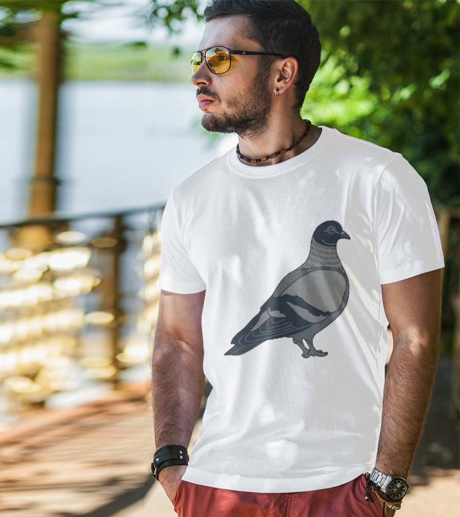 Pigeon Heavyweight Streetwear Symbolic T-Shirt