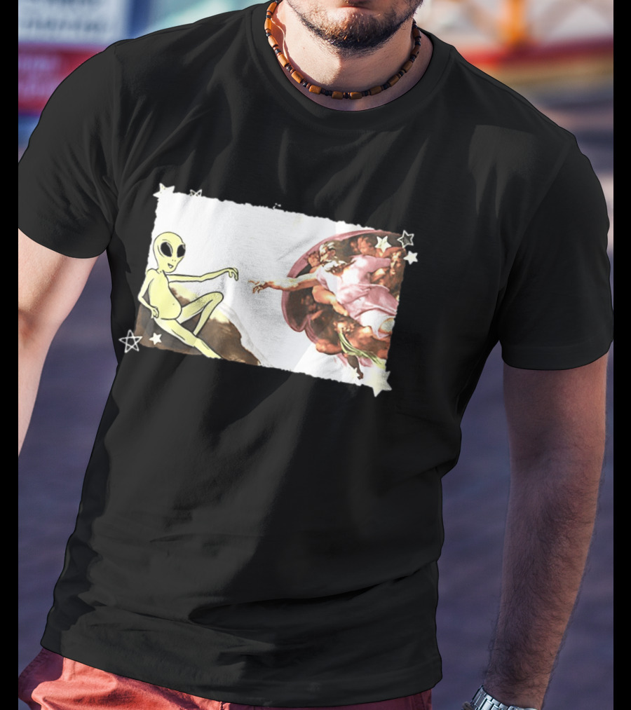 Big And Tall The Creation Of Aliens Extraterrestrial Renaissance Humor T-Shirt