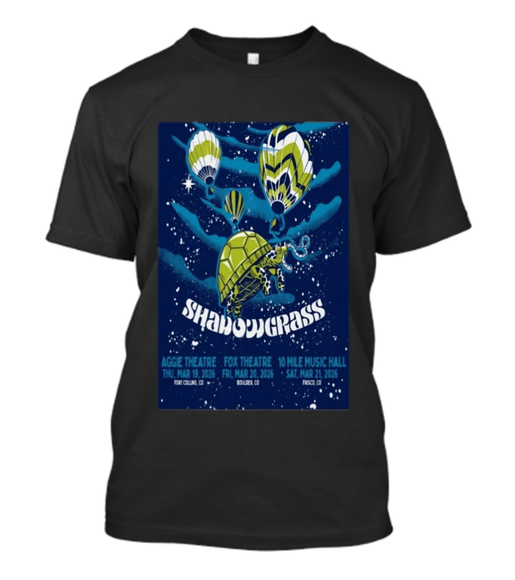 Shadowgrass Aggie Fox Theatre March 19 21 2026 Concert Boulder Frisco CO T-Shirt