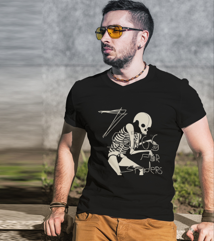 Dax Riggs 7 Songs For Spiders Skeleton Art 24th January 2025 T-Shirt